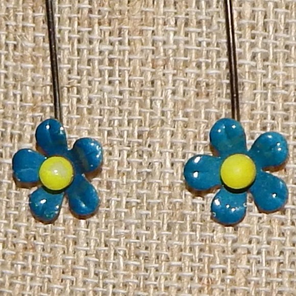 Vintage Flower Power Earrings Bonus Toe Ring Anklet - Picture 3 of 5